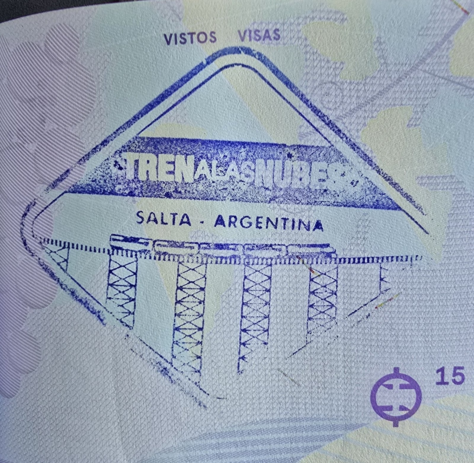 Carimbo do Tren a las Nubes no passaporte